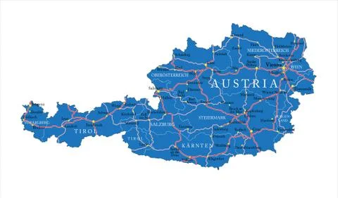 Austria map Stock Illustration