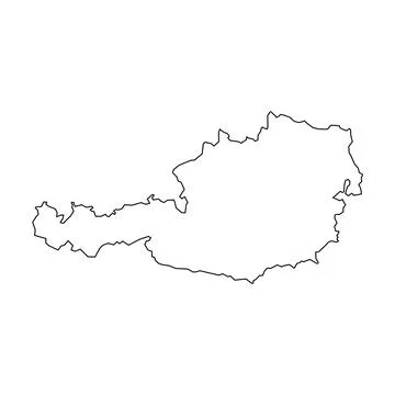 Austria map outline. Stock Illustration