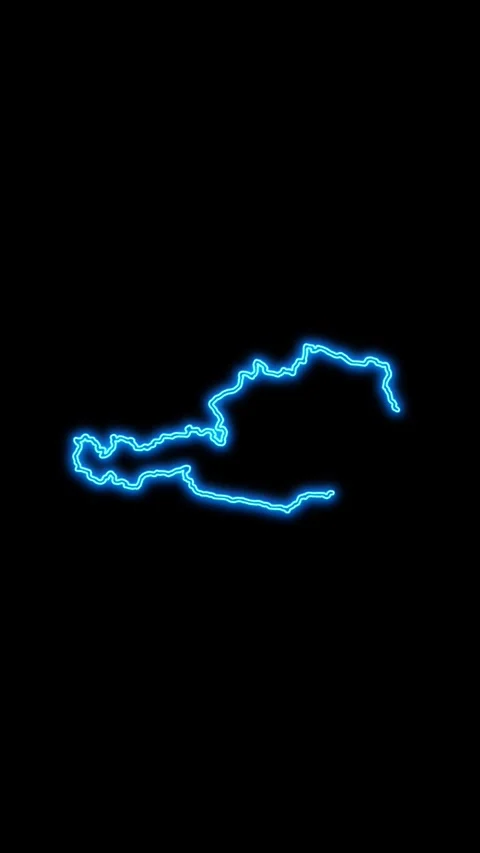 Austria Map Outline Neon Lights Stock Footage 333055777