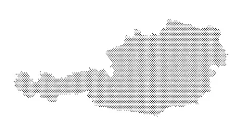 Austria map from particles, dots. Digital silhouette. Abstract animation ba.. Stock Footage 261446611