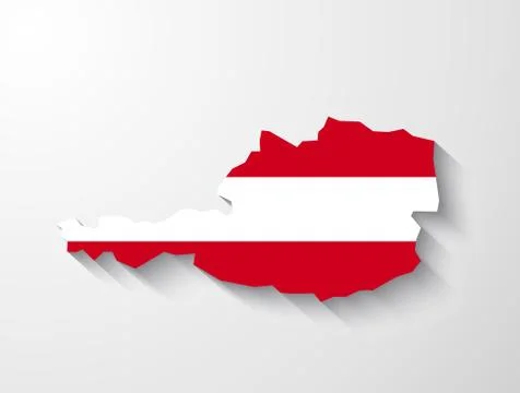 Austria map with shadow effect Stock Illustration