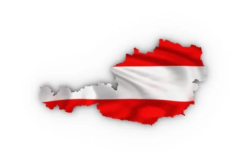 Austria map showing the austrian flag Stock-Illustration