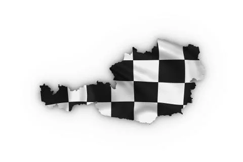 Austria map showing a checkered flag イラスト素材