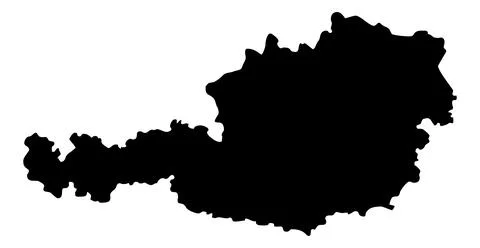 Austria map silhouette vector isolated Illustrazione stock