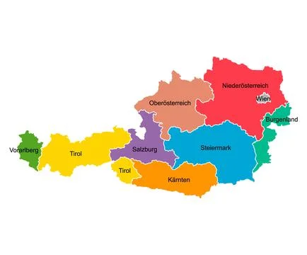Austria map symbol shape, travel web flat concept icon symbol vector illustra 스톡 일러스트