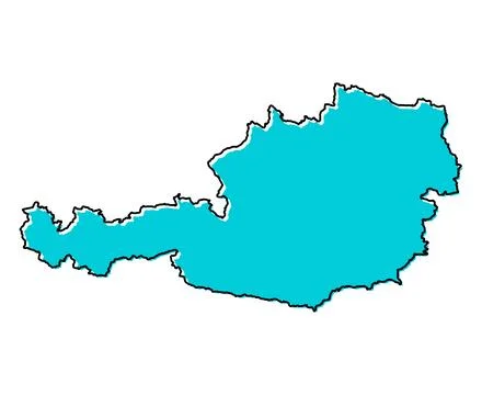Austria map symbol shape, travel web flat concept icon symbol vector illustra Illustrazione stock