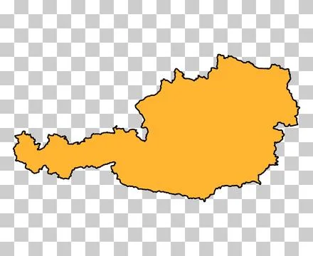 Austria map symbol shape, travel web flat concept icon symbol vector illustra Illustrazione stock