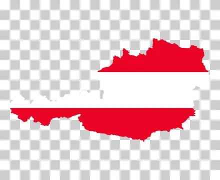 Austria map symbol shape, travel web flat concept icon symbol vector illustra Illustrazione stock