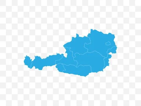 Austria map on transparent background. Vector illustration. 스톡 일러스트