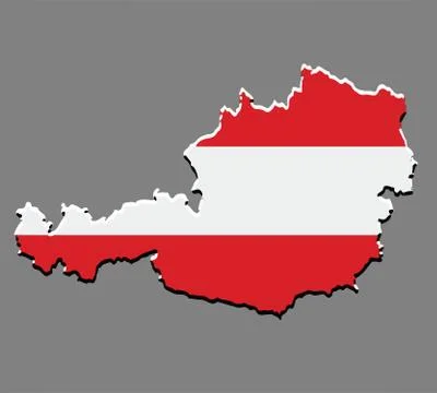 Austria map vector with the austrian flag Stock Illustration