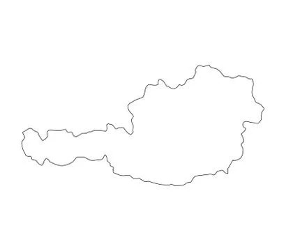 Austria map on white background Stock Illustration