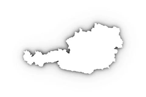 Austria map in white イラスト素材