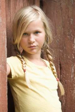 Austria, Mondsee, Portrait of girl (12-13 Years) Stock Photos