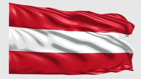 Austria national flag with alpha matte (seamless loop) Stock Footage 223622836