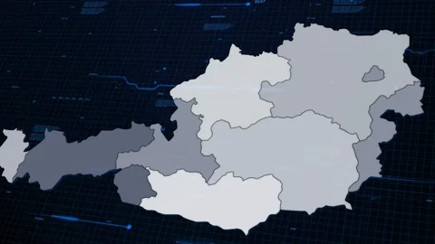 Austria network map Stock Footage 87977542