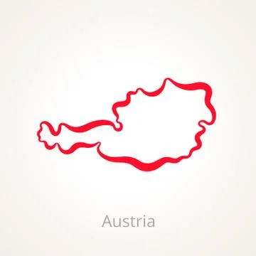 Austria - Outline Map Stock Illustration
