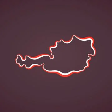 Austria - Outline Map Stock Illustration