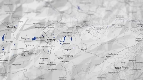 Austria Paper Map, Slider Shot Stock Footage 272169437