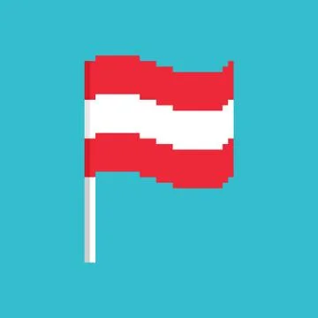 Austria Pixel flag. Pixelated banner Austrian. political bit icon. Vector ill Stock Illustration