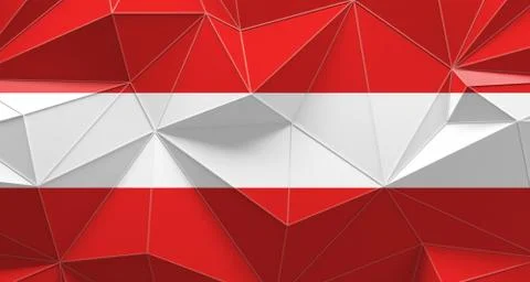 Austria polygonal design flag background. 3d illustration Иллюстрация