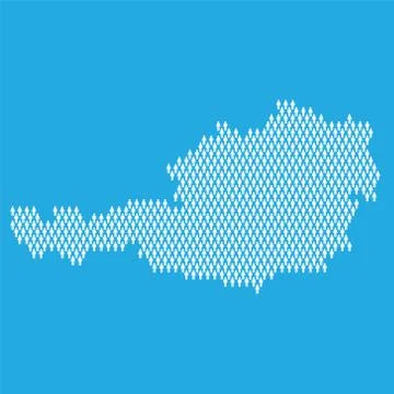 Austria population. Statistic map made from stick figure people Illustrazione stock