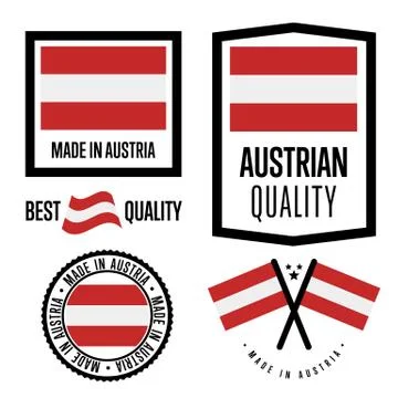 Austria quality label set for goods Stock Illustration
