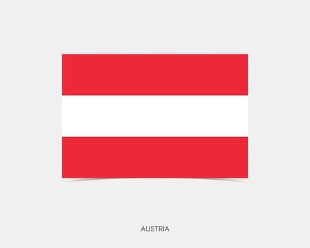 Austria Rectangle flag icon with shadow. 스톡 일러스트
