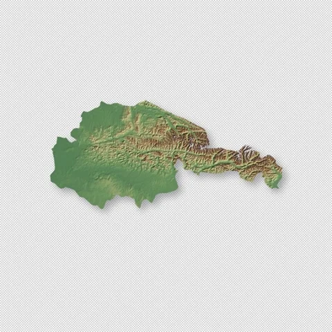 Austria Rotating 3D Relief Map Seamless Loop, Alpha Channel 4K Vídeo Stock 340726143