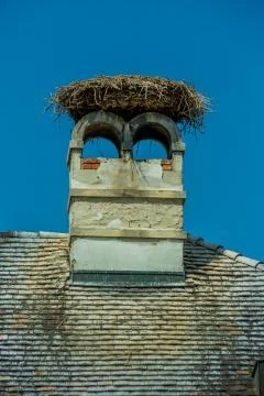 Austria, rust. nest of a stork Stock Photos