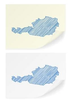 Austria scribble map Stock Illustration