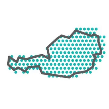 Austria simple outline map with green halftone dot pattern Stockillustratie