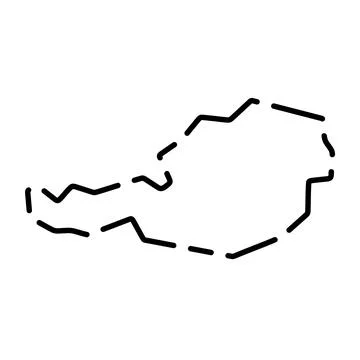 Austria simplified broken outline vector map 스톡 일러스트