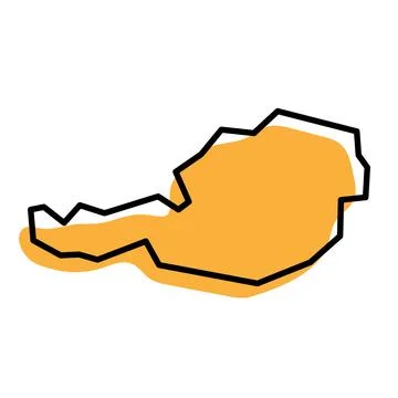 Austria simplified vector map 스톡 일러스트