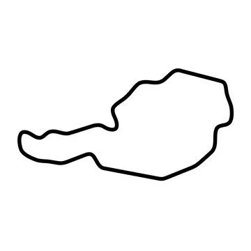Austria simplified vector outline map Illustrazione stock