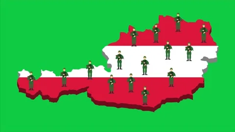 Austria Soldiers on map with green screen Stock Footage 155310539