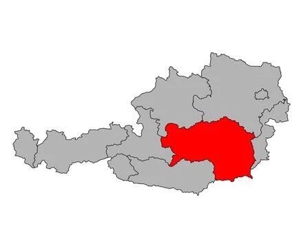 Austria of Styria map symbol shape, travel web flat concept icon symbol vecto Stock Illustration