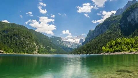 Austria Timelapse Mountain Lake Stock Footage 153292666