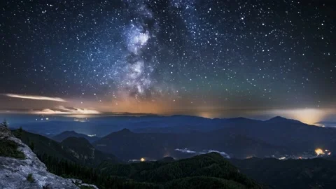Austria Timelapse Mountain Landscape Night Stock Footage 153293432