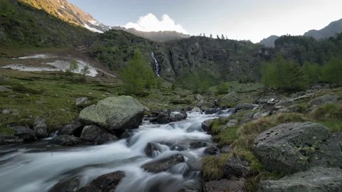 Austria Timelapse Mountain Landscape River Stock Footage 153294520