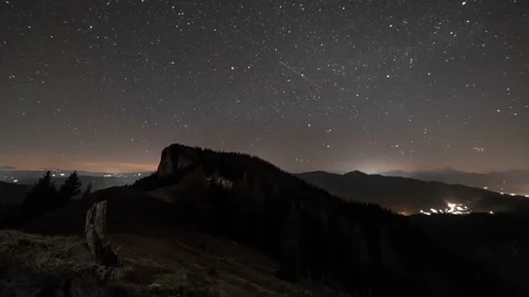 Austria Timelapse Mountain Nightsky Stock Footage 153294131
