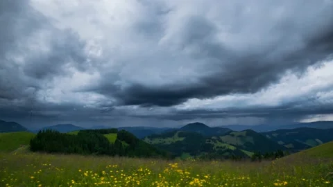 Austria Timelapse Mountain Storm Stock Footage 153292914