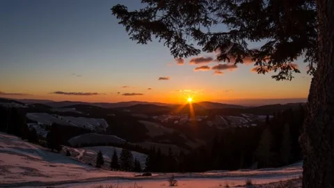 Austria Timelapse Mountain Sunrise Stock Footage 153291201