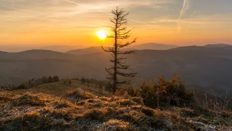 Austria Timelapse Mountain Sunrise Stock Footage 153291798