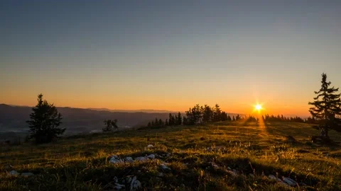 Austria Timelapse Mountain Sunrise Stock Footage 153293380