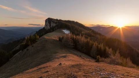 Austria Timelapse Mountain Sunrise Stock Footage 153294065