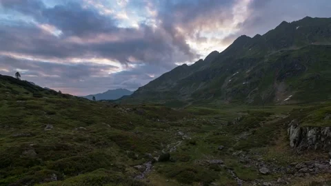 Austria Timelapse Mountain Sunrise Stock Footage 153295060