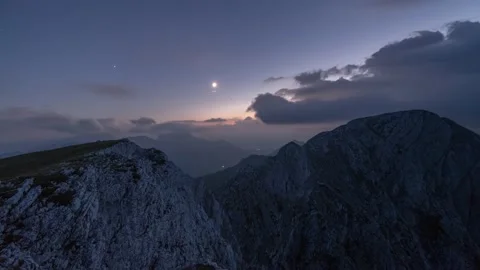 Austria Timelapse Mountain Sunrise Stock Footage 153295692