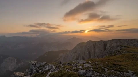 Austria Timelapse Mountain Sunrise Stock Footage 153295756