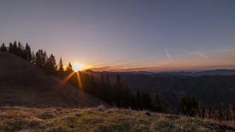 Austria Timelapse Mountain Sunset Stock Footage 153294107