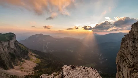 Austria Timelapse Mountain Sunset Stock Footage 153295371